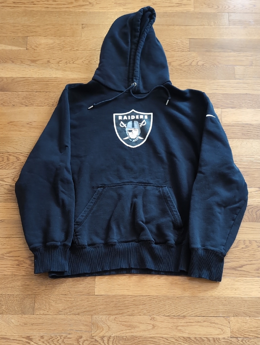 Nike Black Raiders Hooded Sweatshirt - Black with White Logo